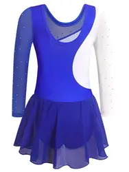 Leotardo ballet manga larga niña con tutú y diamantes de imitación