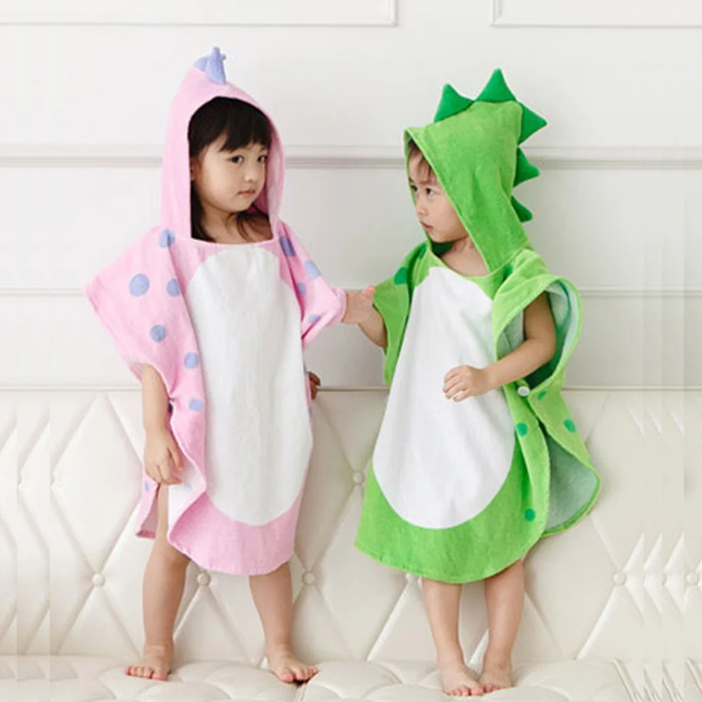 Albornoz de bebé de algodón absorbente con capucha dinosaurio - imagen 5