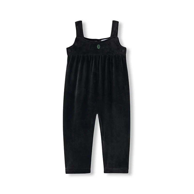 Conjunto top y pantalon en terciopelo negro para ninos Otono - imagen 2