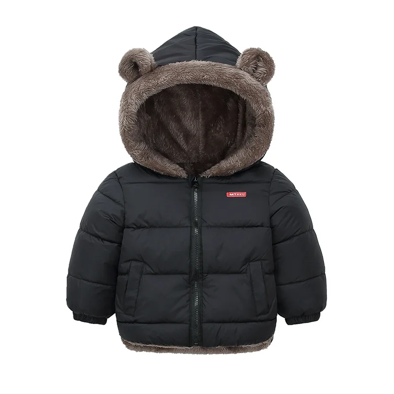 Abrigo acolchado grueso con capucha para niños y niñas de invierno - imagen 3