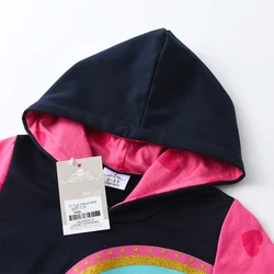 DXTON Vestido con capucha niña – mangas invierno arcoíris y corazón