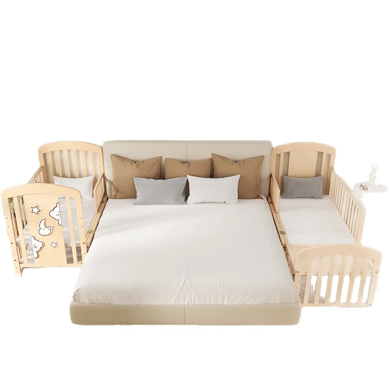 Cuna mecedora de madera maciza con ruedas y mosquitera - imagen 4