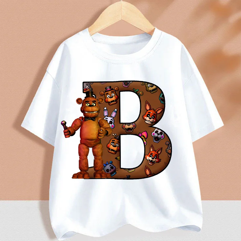 Camiseta Five Nights at Freddy's de manga corta con estampado para niños