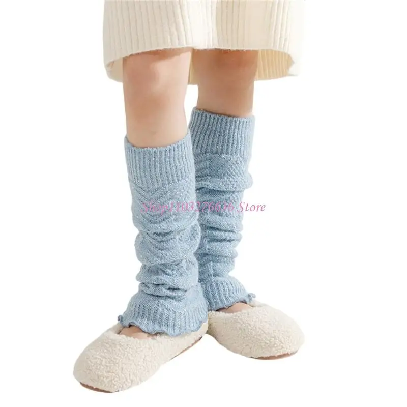 Calentadores de piernas para niña con diseño brillante y elástico