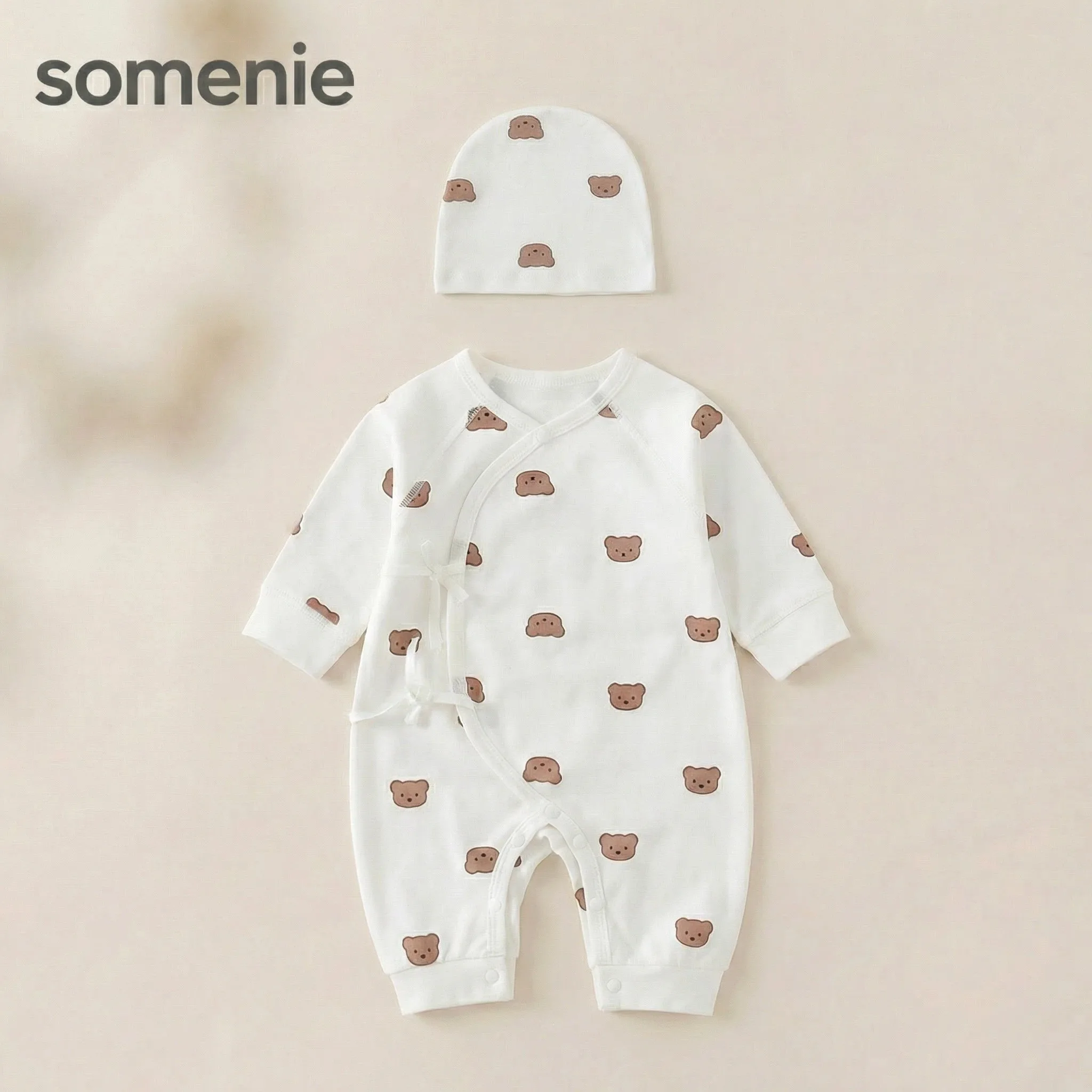 Somenie mono de algodón para recién nacido de manga larga - imagen 3