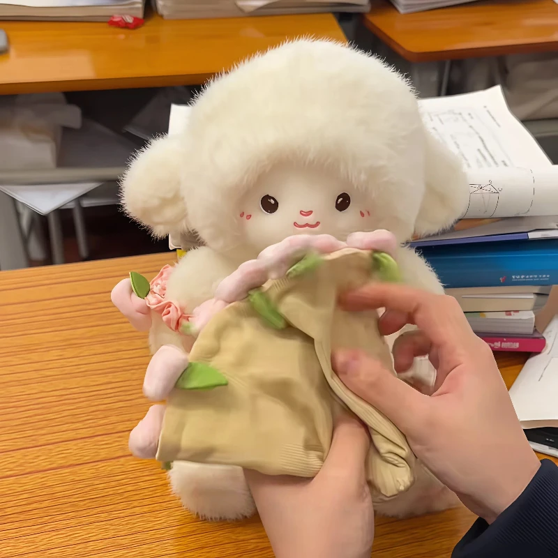 Peluche oveja magnética con sombrero rosa, abrazo tierno - imagen 5