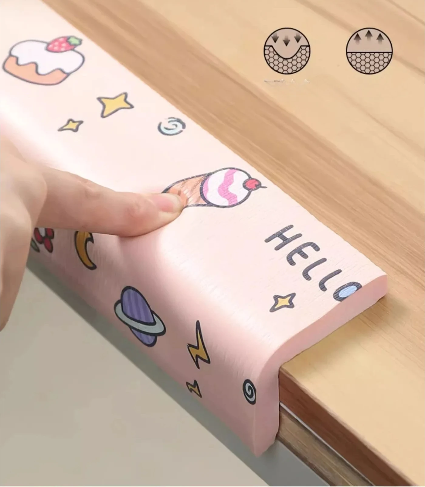 Detalle del material suave y flexible