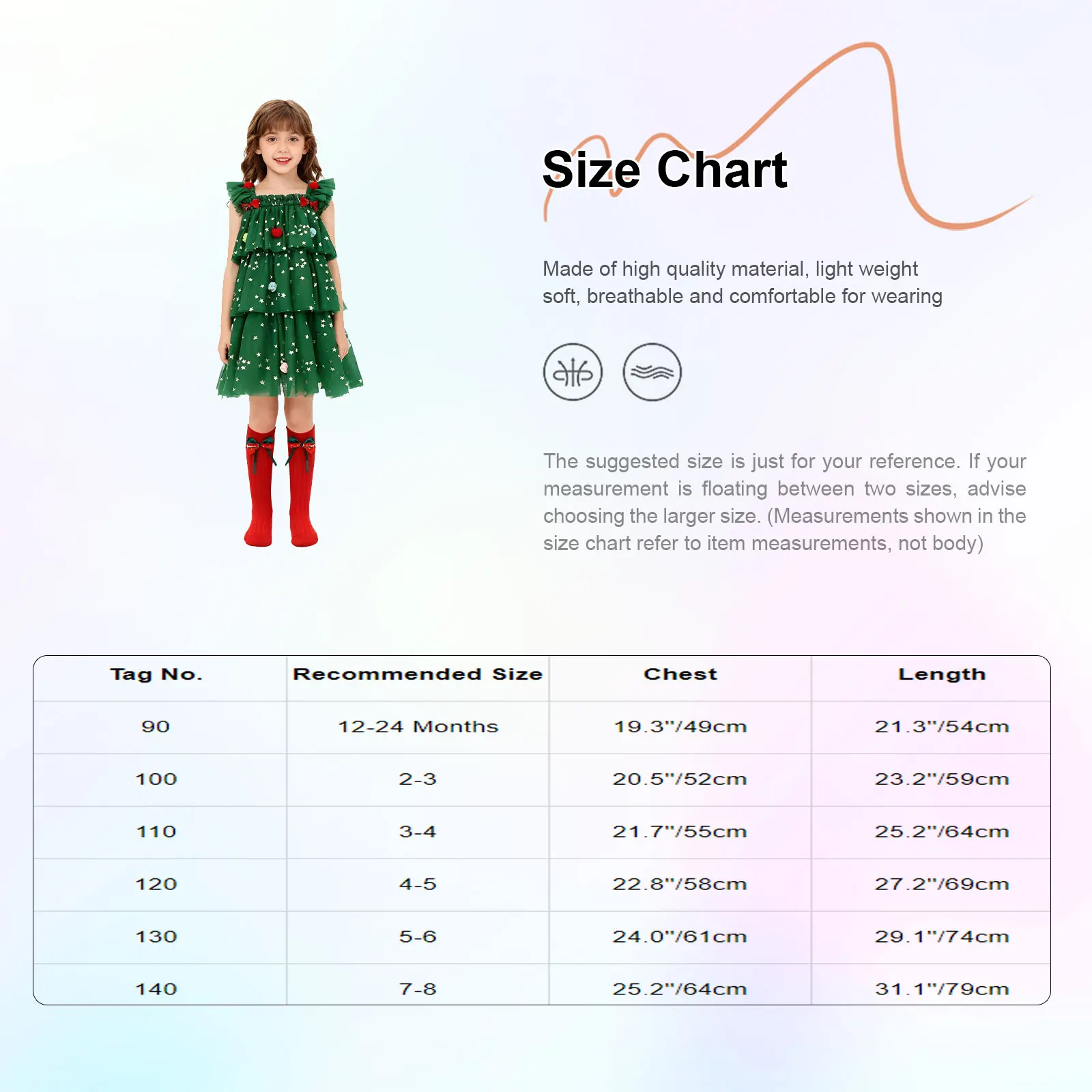 Vestido Navidad para niñas de tul con estrellas y tirantes - imagen 3