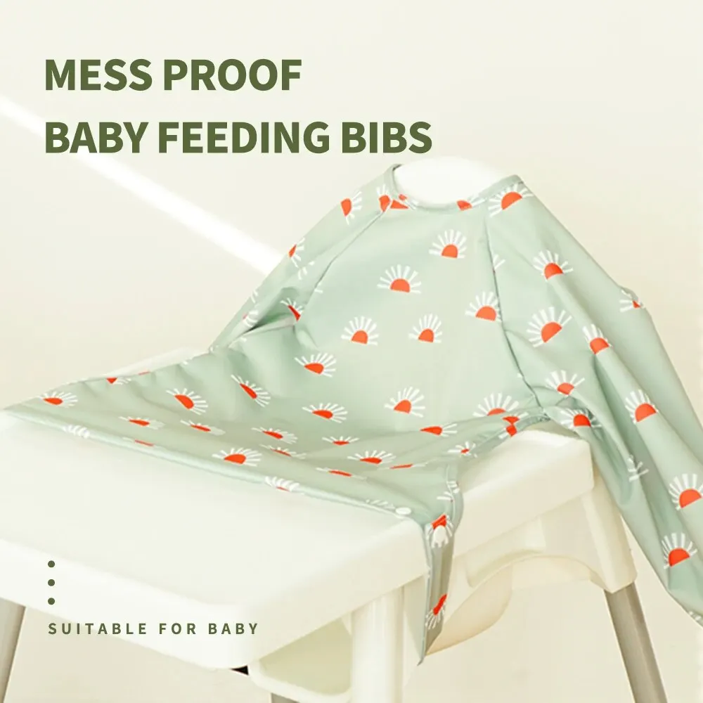 Babero de alimentación impermeable manga larga lavable a máquina - imagen 4