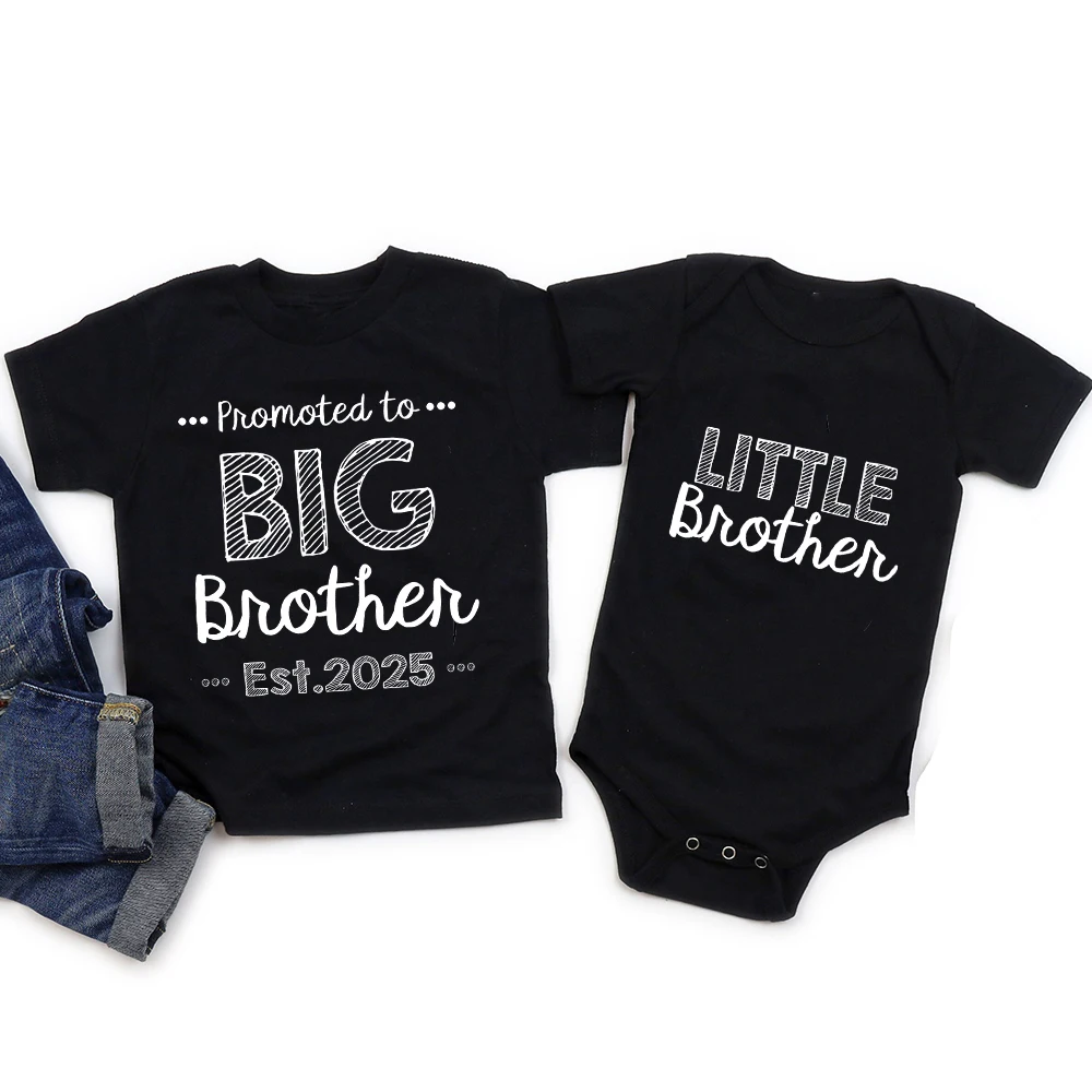 Camisetas a juego para hermano mayor y bebé - Anuncio 2025 promocional