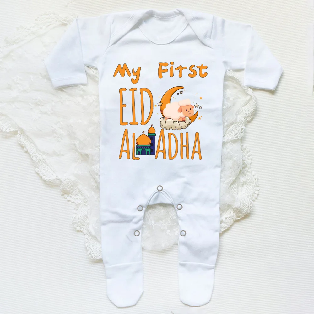 Pelele bebé My First Eid manga larga con estampado festivo
