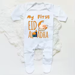 Pelele bebé My First Eid manga larga con estampado festivo