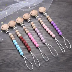 Clip para chupete de silicona con cuentas redondas anti-caída