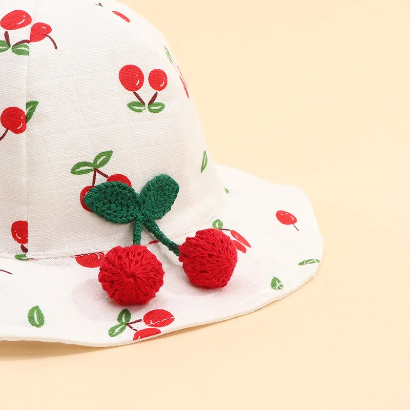 MILANCEL Sombrero pescador veraniego con cerezas para bebé - imagen 2