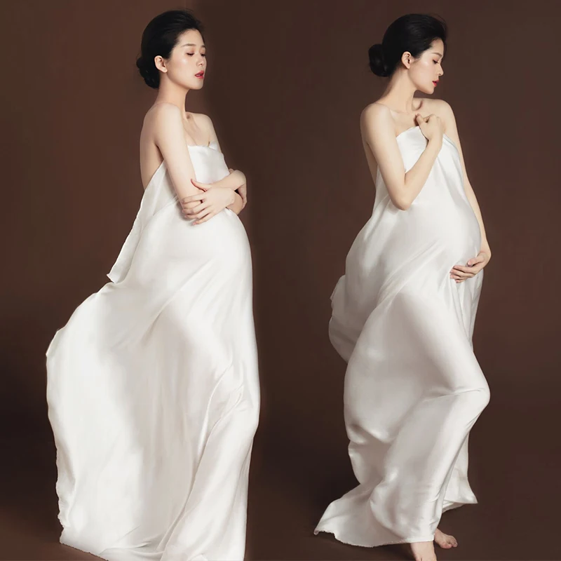 Vestido de seda para maternidad y sesion fotografica - imagen 3