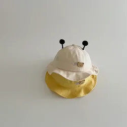 Sombrero de pescador para bebé algodón suave con protección solar