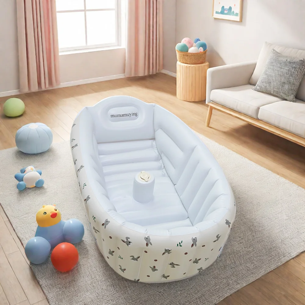 Bañera hinchable para bebés con diseño de animales – Piscina portátil - imagen 3