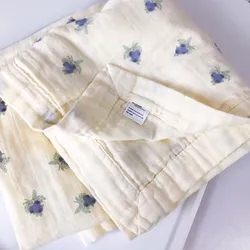 Manta de muselina estampada de arándanos para bebé recién nacido
