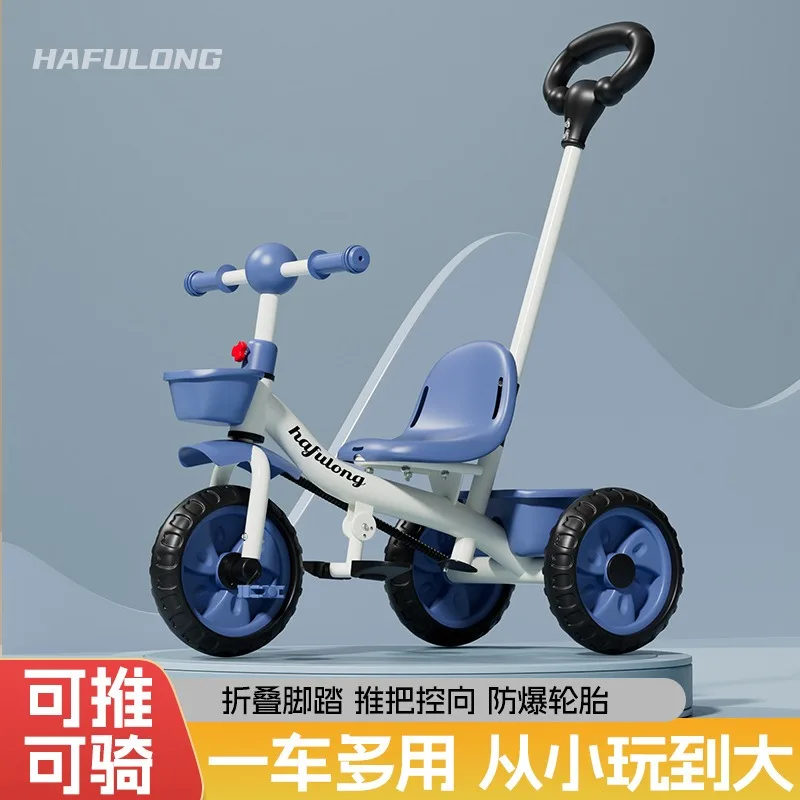 Triciclo infantil con forma de cochecito para bebé y niños - imagen 2