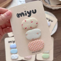 Pinzas para el pelo de niña tela floral a rayas y cuadros