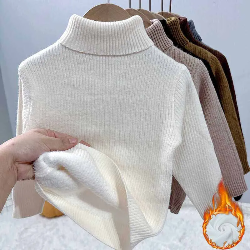 Suéter acolchado de invierno cuello alto de punto cálido infantil - imagen 5