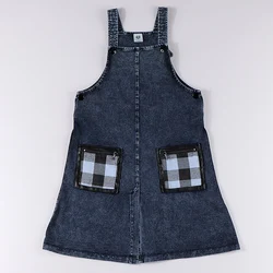 Vestido de tirantes vaquero azul con bolsillo y cremallera