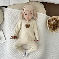 MILANCEL pijama largo de bebé de otoño con osito de dibujos