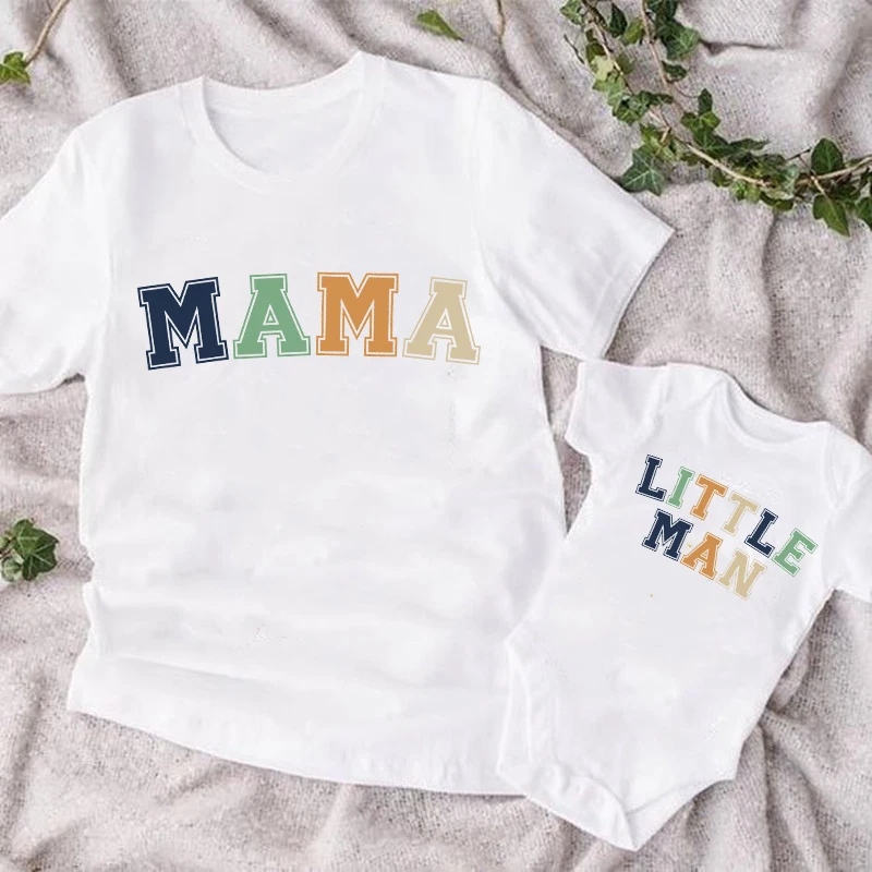 Mama Little Man – Camisetas a juego de manga corta para madre e hijo - imagen 2