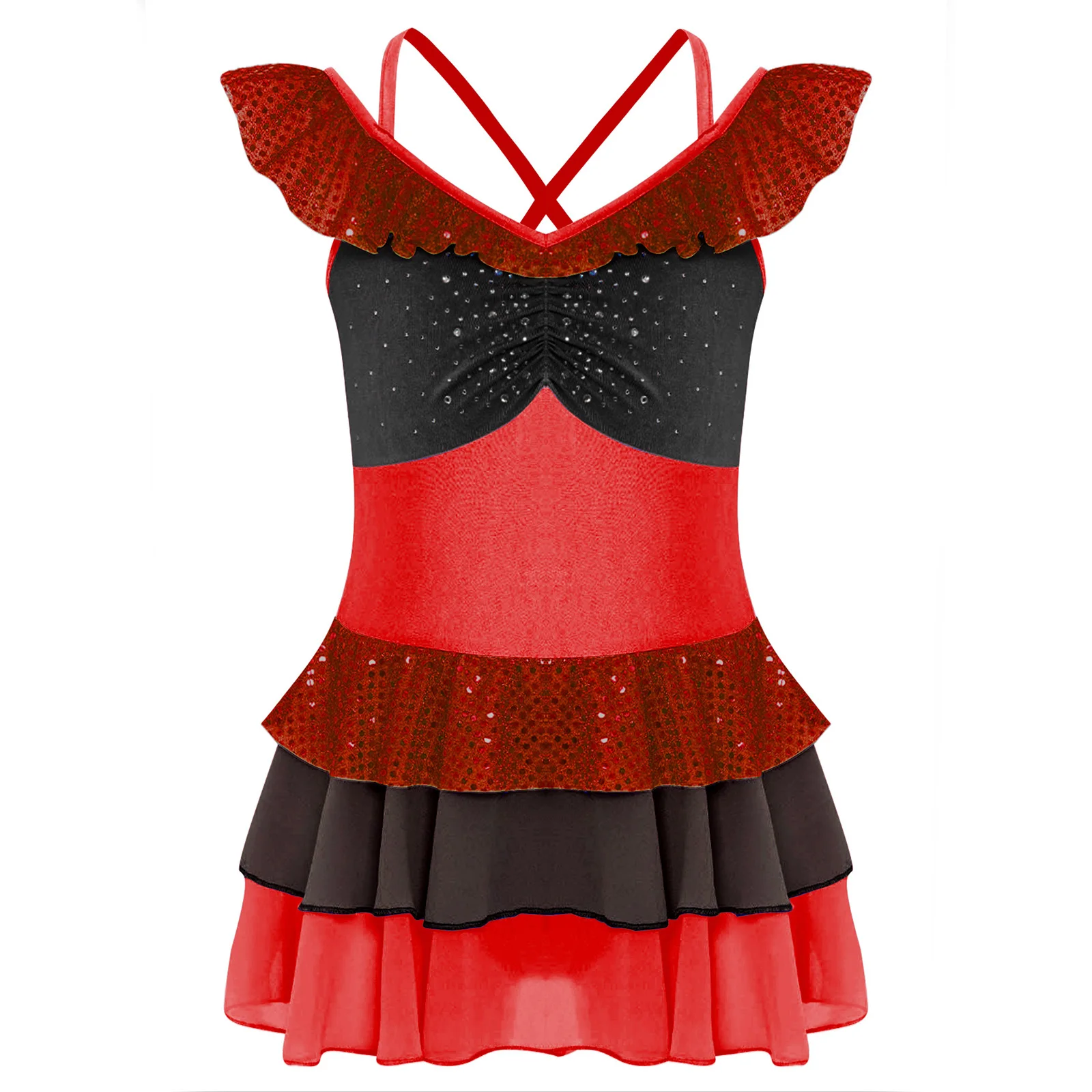 Vestido tutú de ballet para chicas adolescentes con volantes