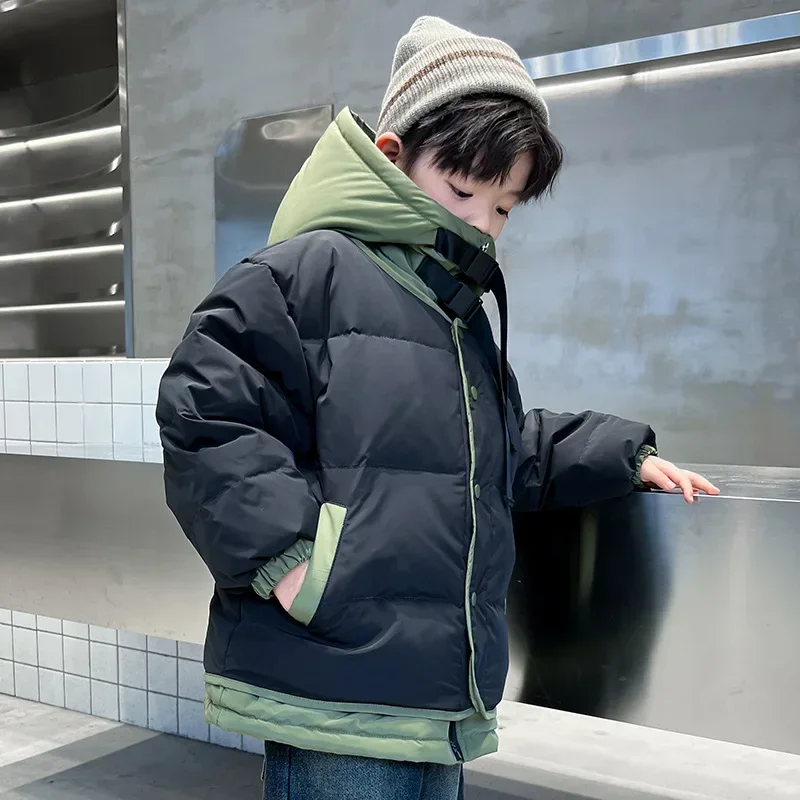 Abrigo de invierno para niños con capucha acolchada - imagen 5