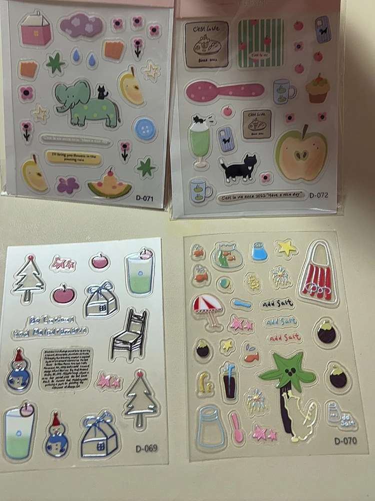 Pegatinas 3D impermeables kawaii en relieve para manualidades - imagen 2