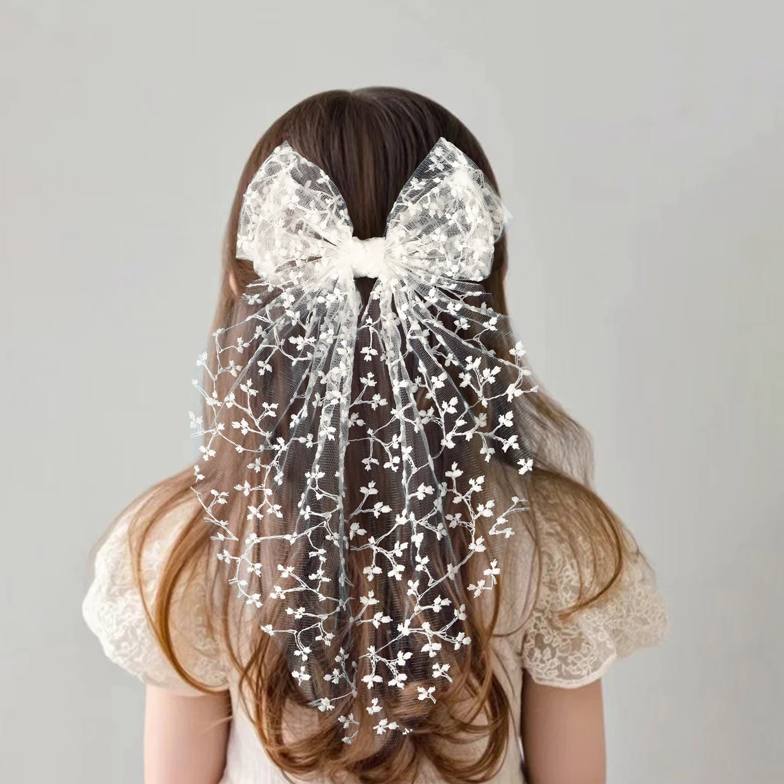 Pinza de pelo lazo encaje horquilla pato - accesorios para niñas