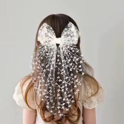 Pinza de pelo lazo encaje horquilla pato - accesorios para niñas