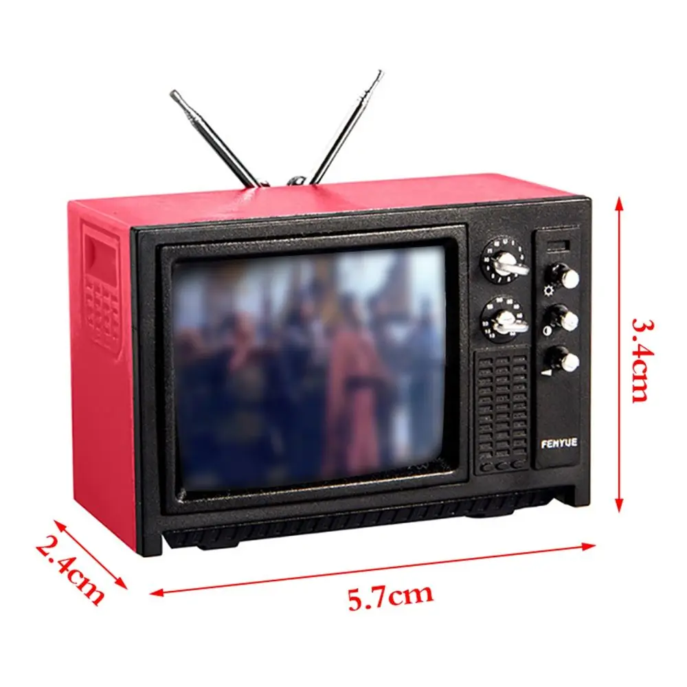 Televisión en miniatura retro para casa de muñecas y decoración BJD - imagen 5