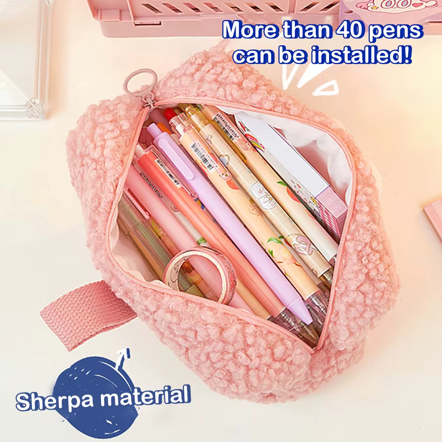 Estuche de lápices peluche con perritos – Suave cómodo para la escuela - imagen 2