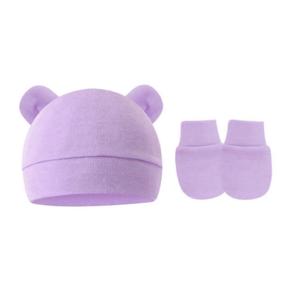 Gorro de bebé de punto cálido a prueba de viento con guantes - imagen 2
