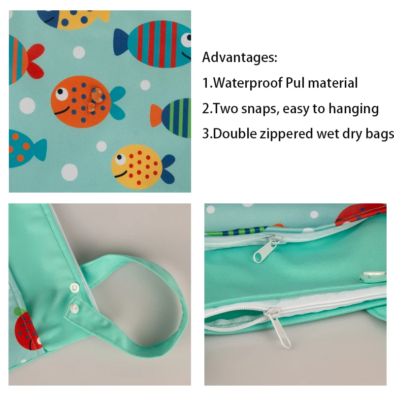 Bolsa impermeable para cochecito seca y húmeda con bolsillos - imagen 3