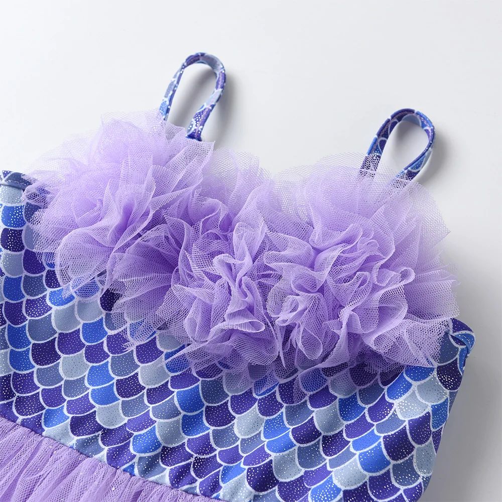 DXTON vestido de princesa floral con tirantes y capas de verano - imagen 2