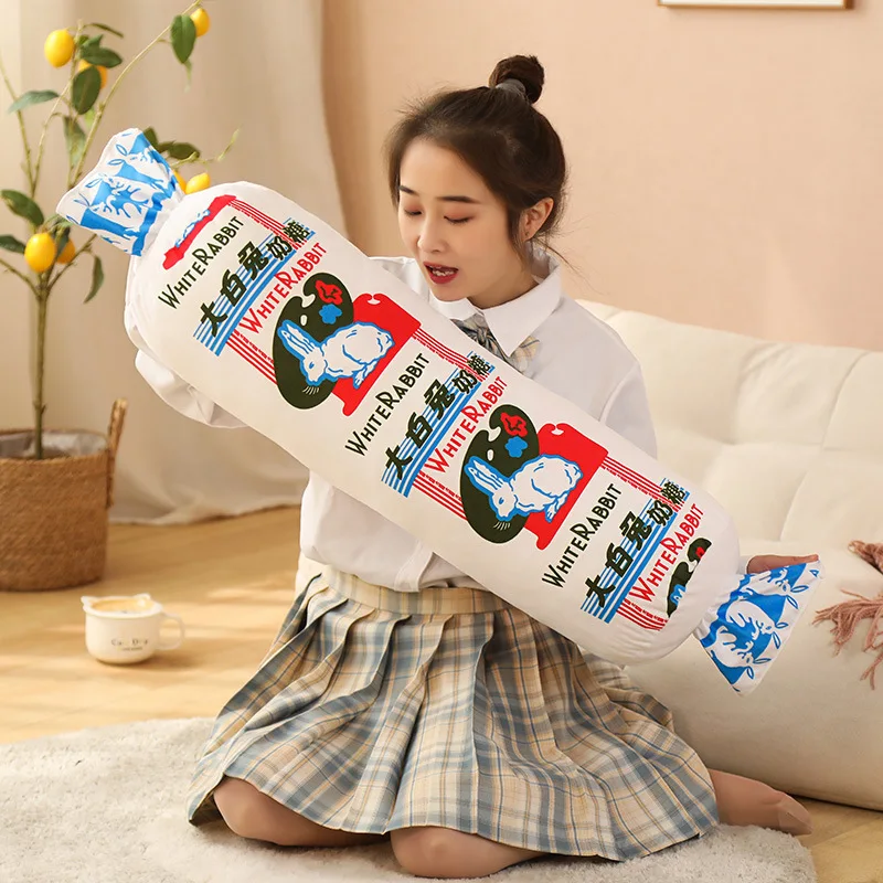 Almohada de felpa larga conejo blanco suave para niños decorativa - imagen 2