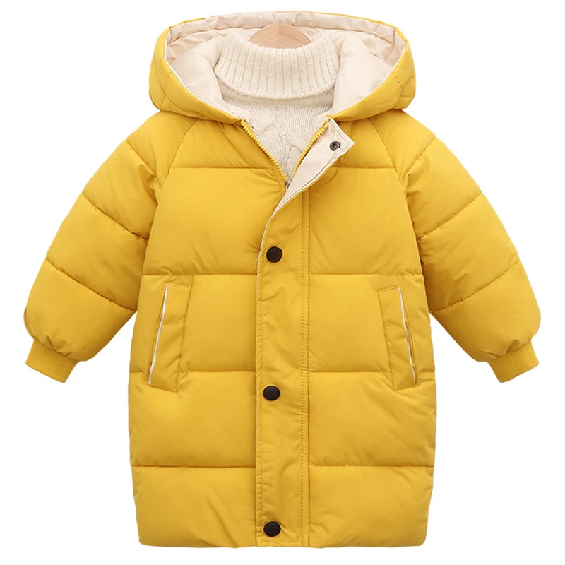 Abrigo de invierno con capucha para niña, chaqueta cálida larga - imagen 2