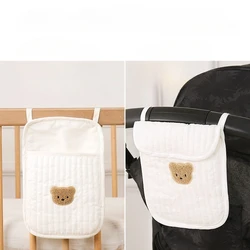 Bolsa colgante para cuna de bebé con oso, organizador de pañales