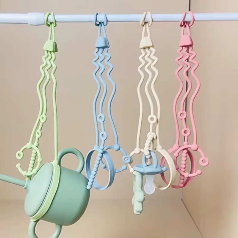 Cadena chupete silicona QX2D con correas ajustables para cochecito - imagen 2