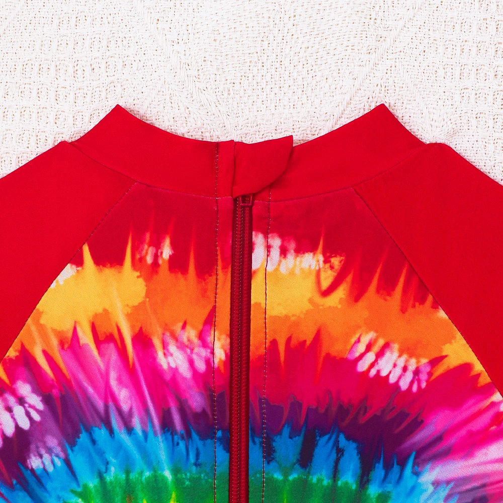 Traje de baño manga larga para niñas con estampado colorido - imagen 4