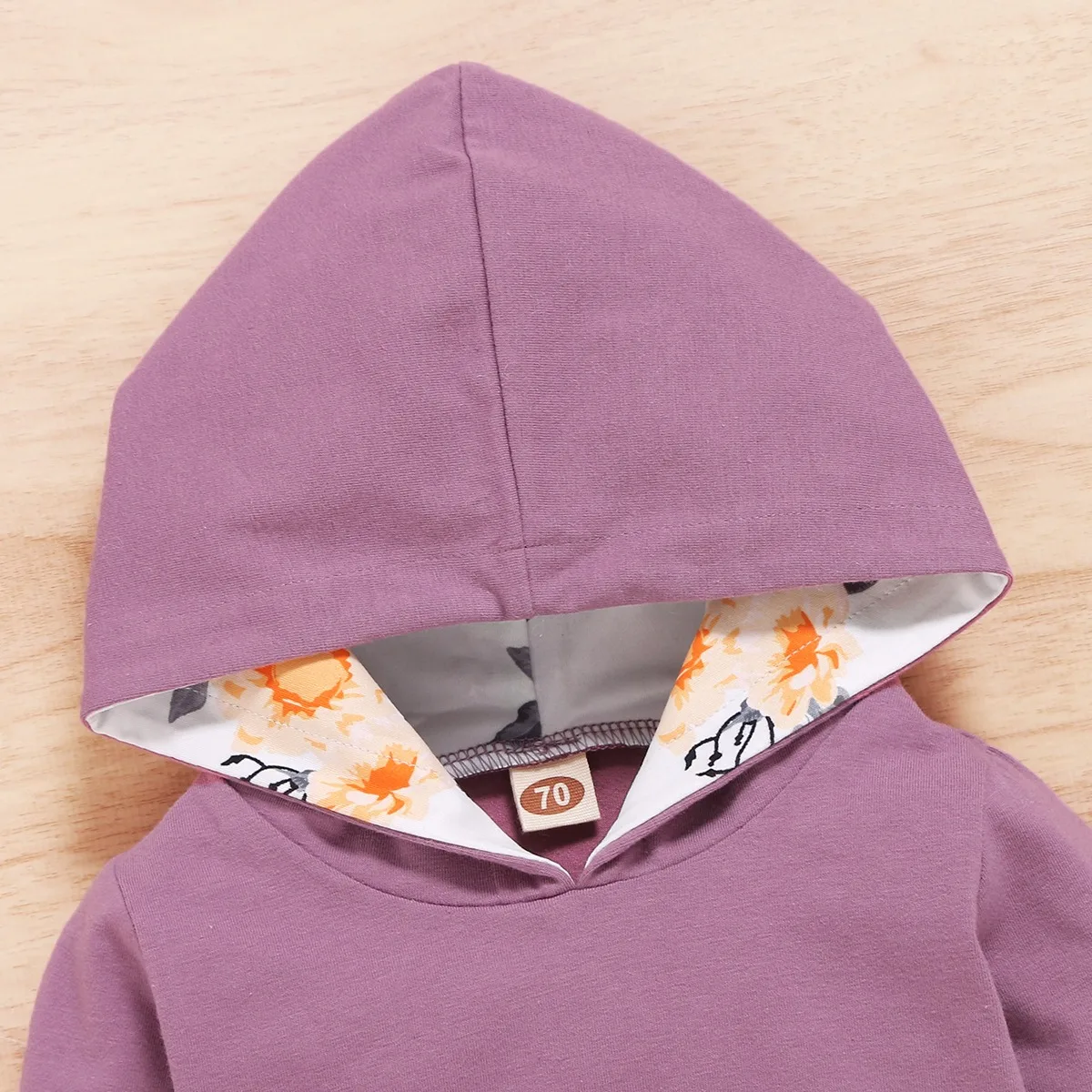 Conjunto floral manga larga con capucha para bebé niña - imagen 2