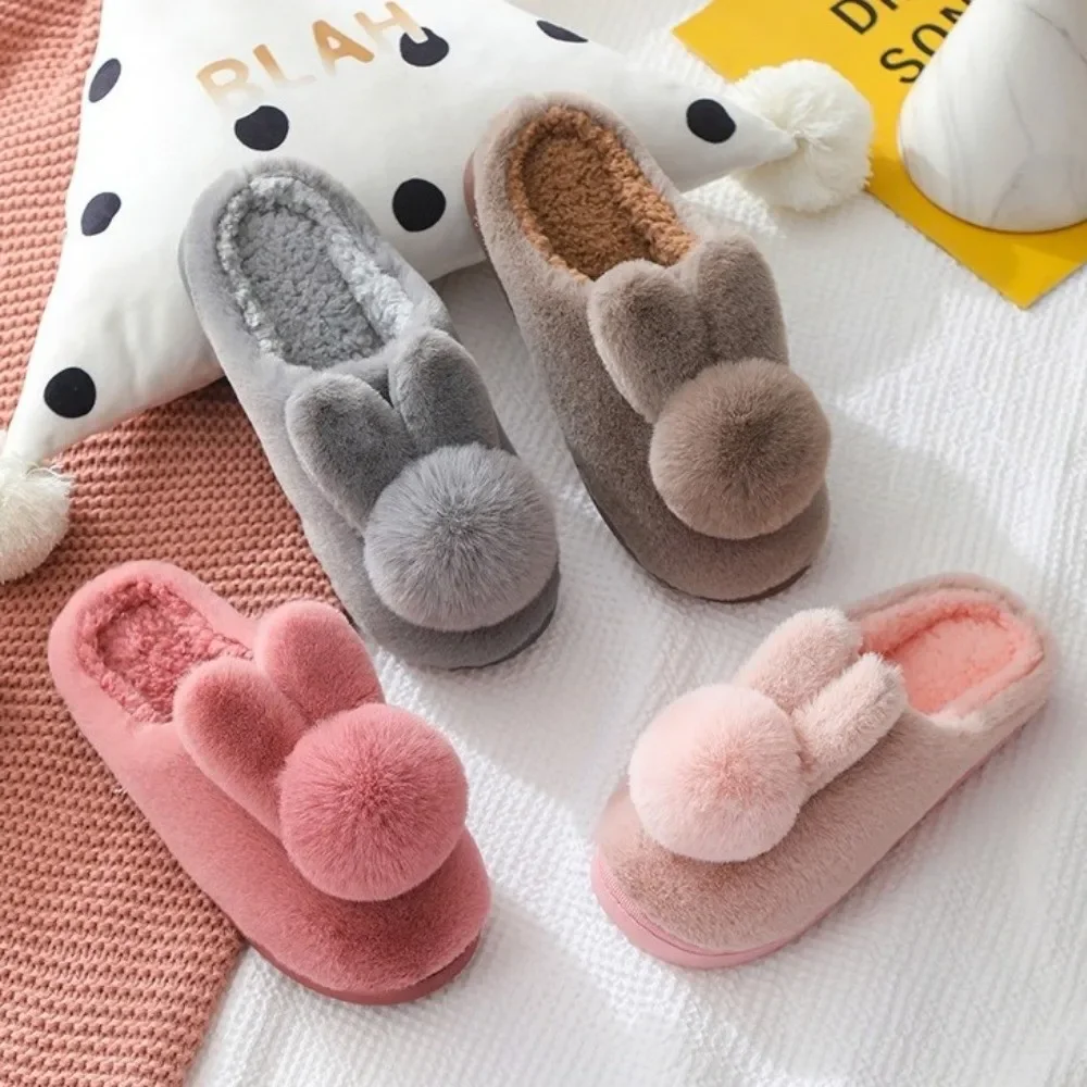 Zapatillas de invierno mujer orejas de conejo antideslizantes