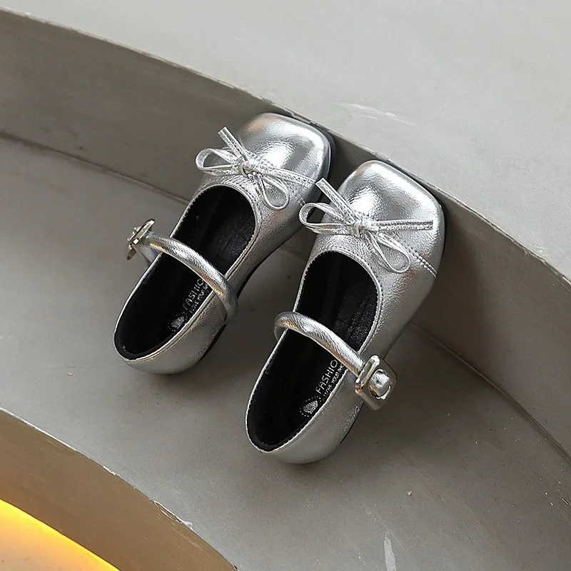 Zapatos de cuero con lazo para niña, estilo princesa primaveral - imagen 3