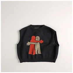 Chaleco infantil MILANCEL de punto jacquard con cuello redondo