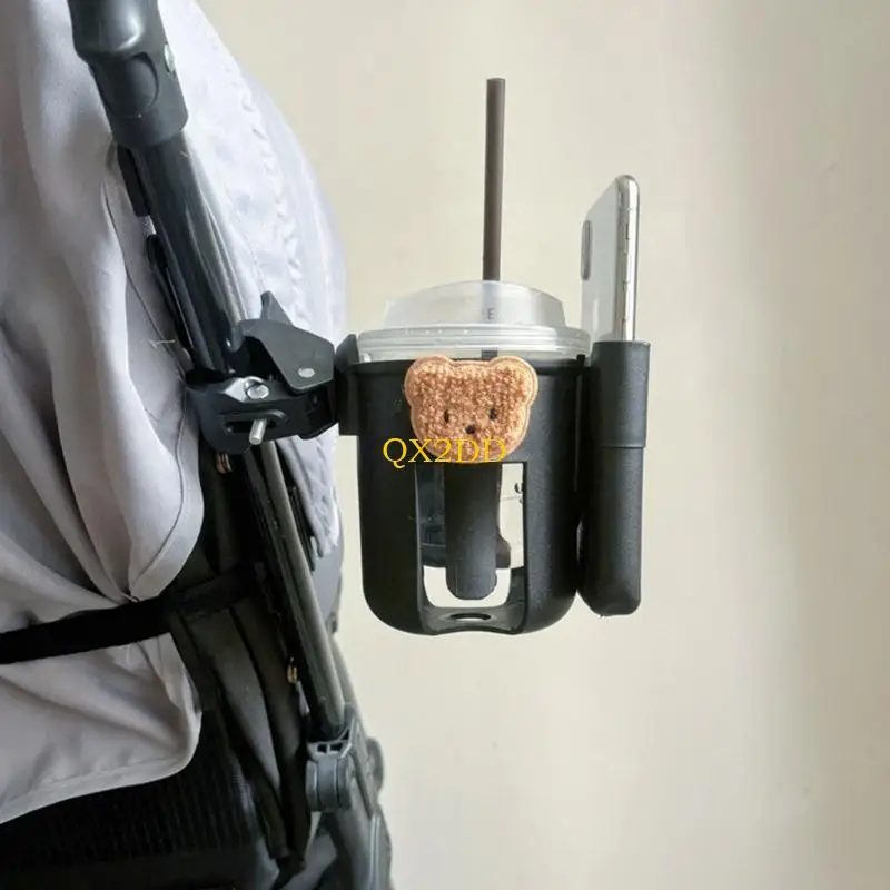 QX2D portavasos para carrito con soporte montado y diseño de oso