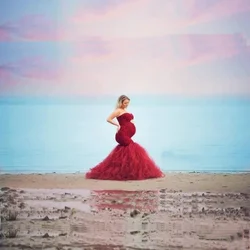 Vestido de embarazo encaje manga corta para sesión fotográfica