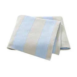 Manta de algodón tejida para bebé con rayas unisex y suave